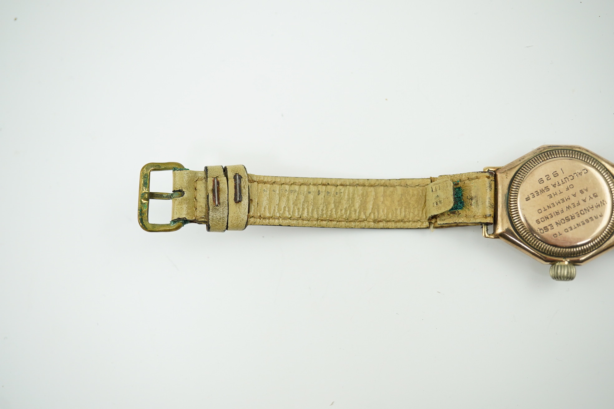 A late 1920's 9ct gold boy's size Rolex manual wind wrist watch